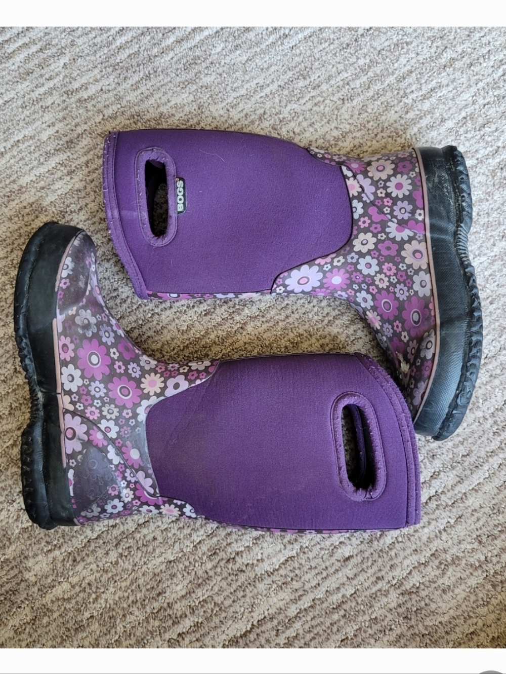 BOGS CLASSIC WATERPROOF BOOTS DAISY LOVE ME -30 C PURPLE KIDS GIRLS SIZE 2 - Picture 5 of 13